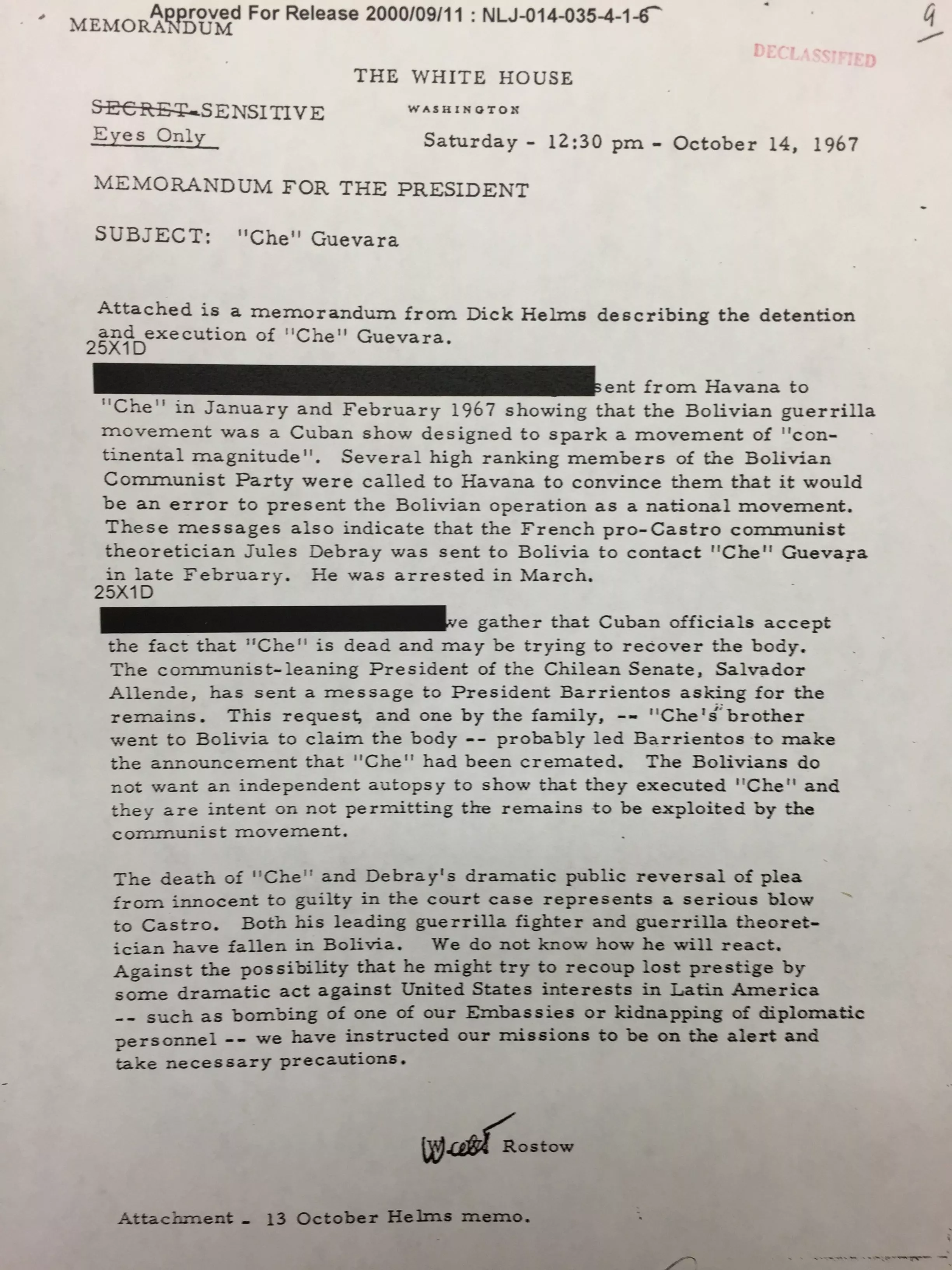 chedocument-4-The October 14, 1967 Che Memorandum. (National Security Archive)